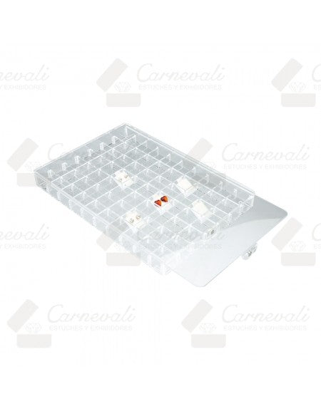 Charola Acrílica De 70 Divisiones Con Tapa De Iman