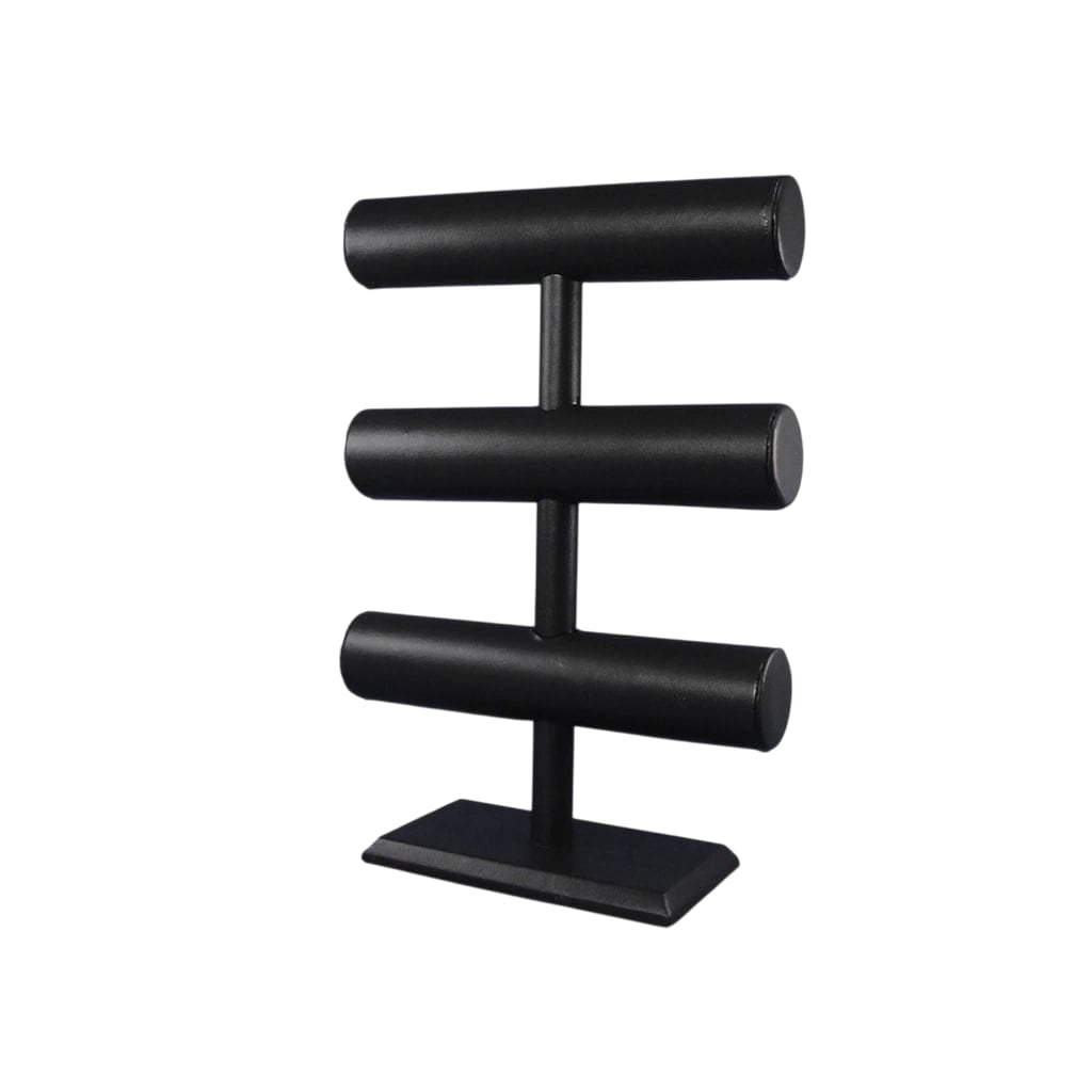 Exhibidor Vertical De 3 Tubos Para Pulseras Tipo Vinil Negro