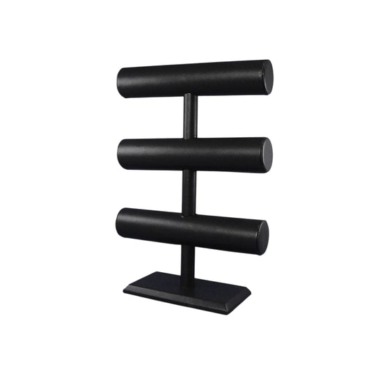 Exhibidor Vertical De 3 Tubos Para Pulseras Tipo Vinil Negro