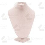 Cuello Realzado Grande Con Arete Tipo Suede Rosa