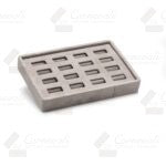 Charola Para 16 Anillos Tipo Suede Gris