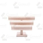 Barras Triple Para Pulseras Rosa Suede