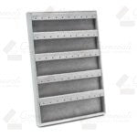 Charola De Arete Corrido Para 25 Pares Tipo Suede Gris