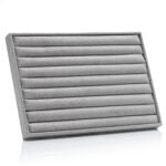 Exhibidor Charola Anillo Corrido Tipo Suede Gris Para 80 Pz