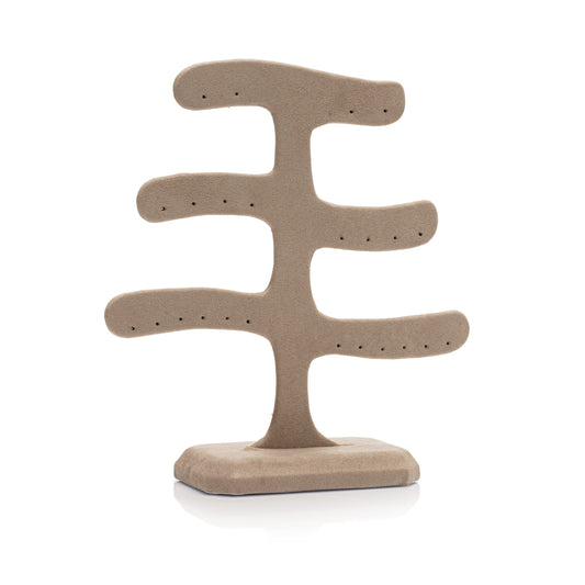 Exhibidor Arbolito Tipo Suede Maquillaje Para 12 Pares De Aretes