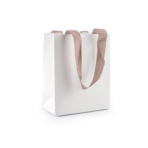 Bolsa De Papel Mate Blanca listón