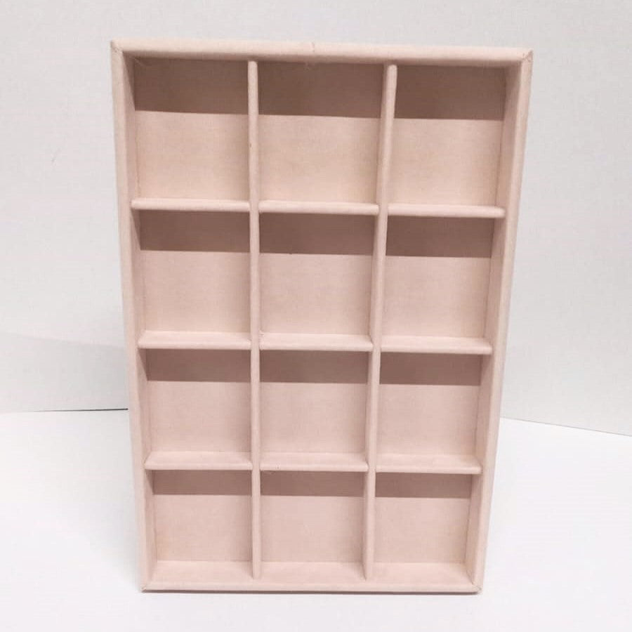 Charola De 12 Divisiones Tipo Suede Rosa