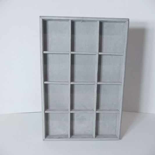 Charola De 12 Divisiones Tipo Suede Gris