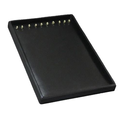 Charola Para 10 Cadenas Tipo Vinil Piel Negro