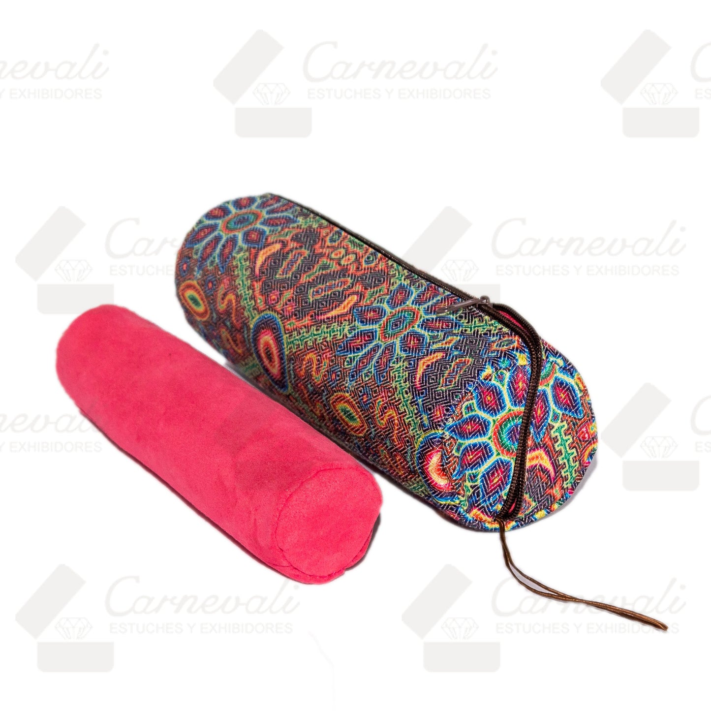 Manta tubo huichol coral