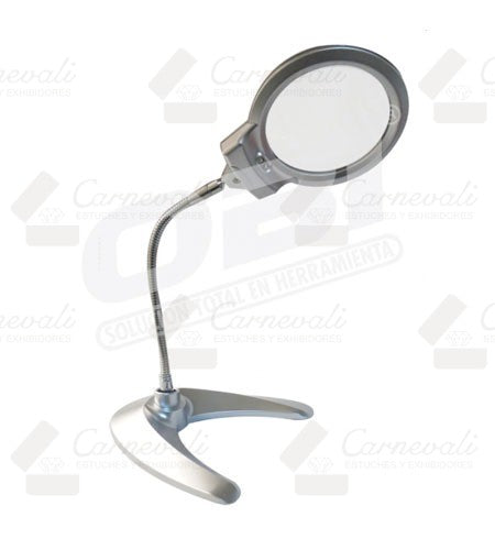 Lupa con base ” U ” con aro y led
