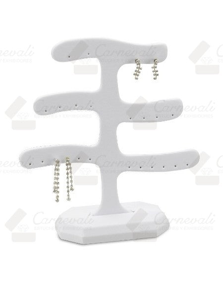 Exhibidor Árbol Para 12 Pares De Aretes Vinil Piel