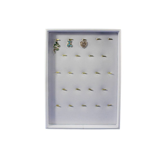 Charola Para 23 Dijes Tipo Vinil Piel Blanco