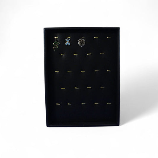 Charola Para 23 Dijes Tipo Vinil Piel Negro