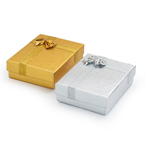 Caja De Cartón Dorada/Plateada Para Juego 12 Pzs